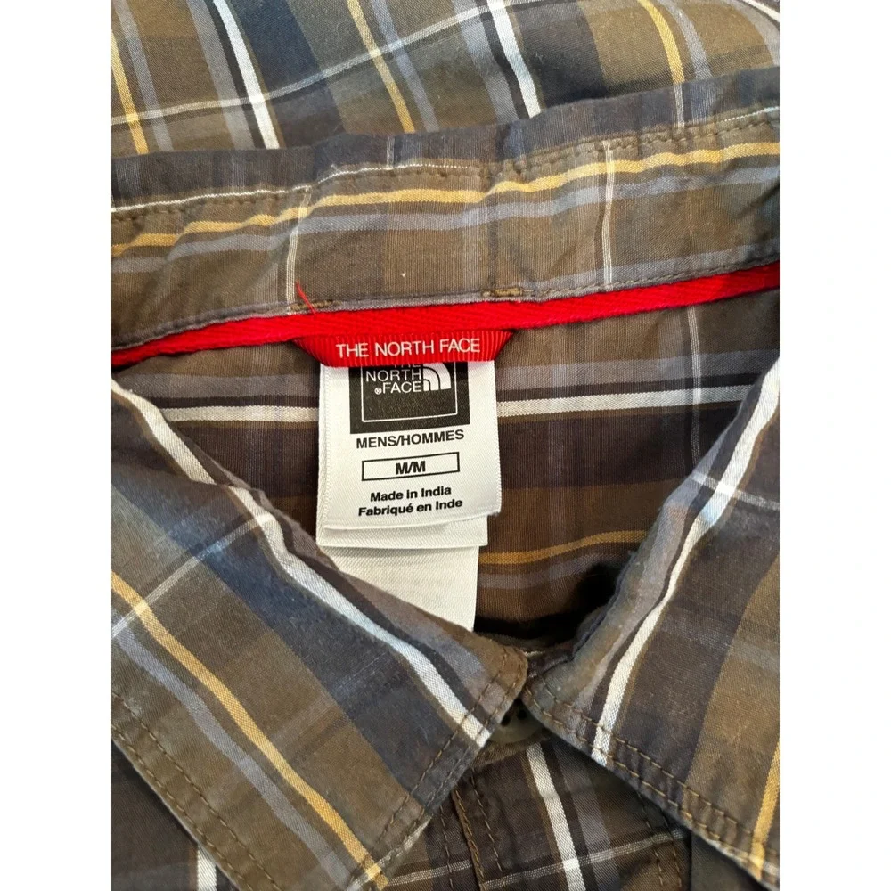 The North Face Mens Plaid Button Down Shirt Brown Olive Green M Gorpcore